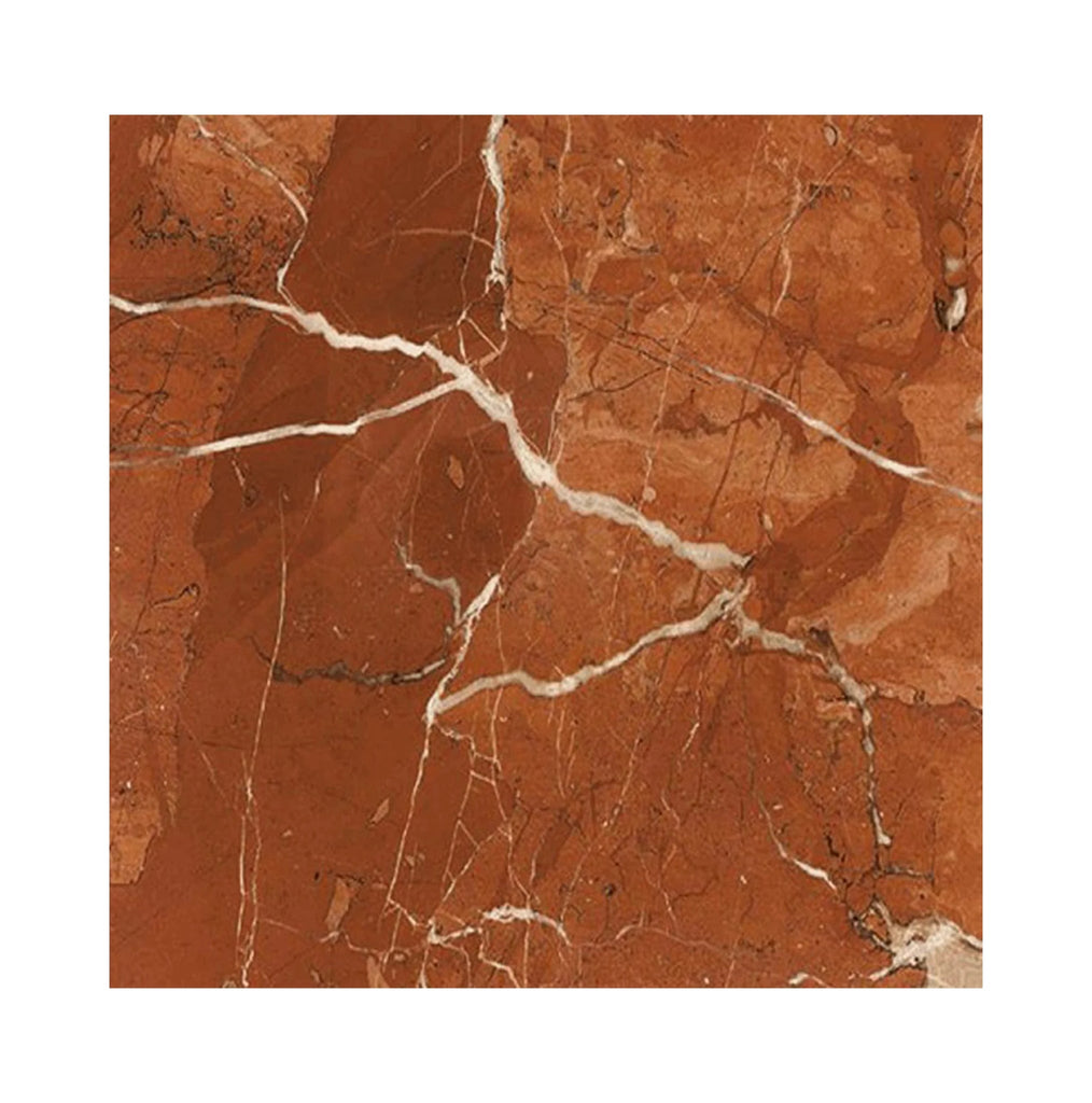 The brown marble texture features white veining and cracks, echoing the intricate patterns found in SurfacesGalore's Rojo Alicante Marble 12X12 Honed-Polished.