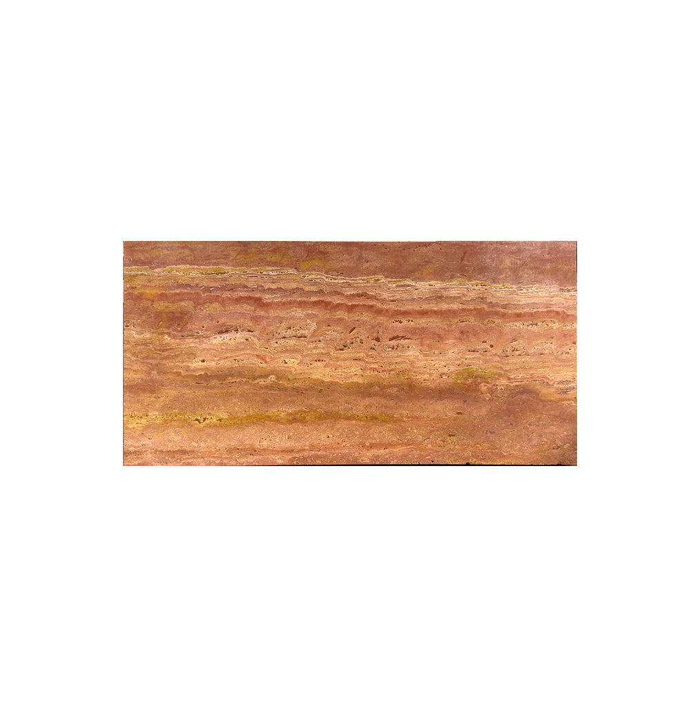 Rojo - Red Vein-Cut Travertine 12X24 Filled Polished - Honed