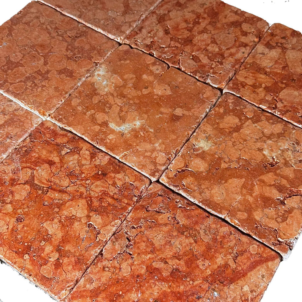 Rosso Verona / Rosso Asiago (Red) Marble 6X6 Tumbled Tile 110 Sq.Ft. $11.81/Sq.Ft.