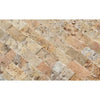 Scabos Travertine 1X2 Brick Mosaic Split - Faced - SurfacesGalore