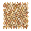 Scabos Travertine 1X2 Diamond / Rhomboid Mosaic Tumbled - SurfacesGalore