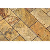 Scabos Travertine 2X4 Brick Mosaic Tumbled