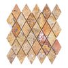 Scabos Travertine 2X4 Diamond / Rhomboid Mosaic Tumbled - SurfacesGalore