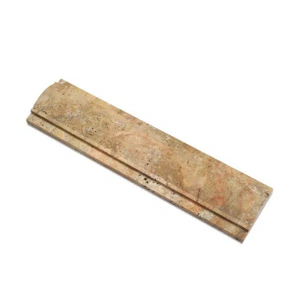 Scabos Travertine 3X12 Arch / Baldwin Molding Liner Honed - SurfacesGalore