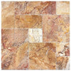 Scabos Travertine 4 pcs Versailles Pattern / French Pattern Set Unfilled / Brushed and Chiseled - SurfacesGalore