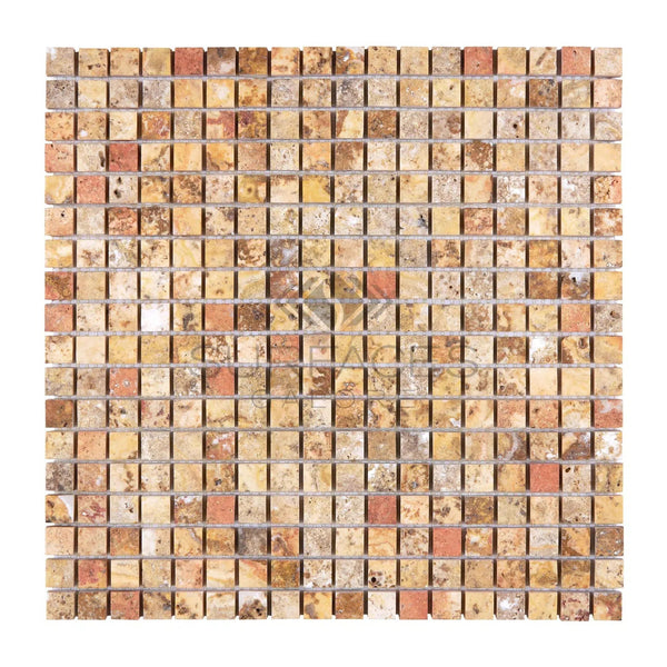 Scabos Travertine 5/8X5/8 Mosaic Polished