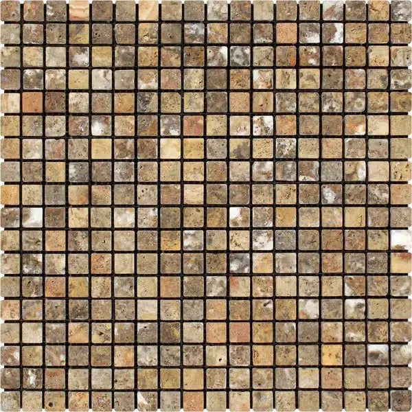 Scabos Travertine 5/8X5/8 Mosaic Tumbled