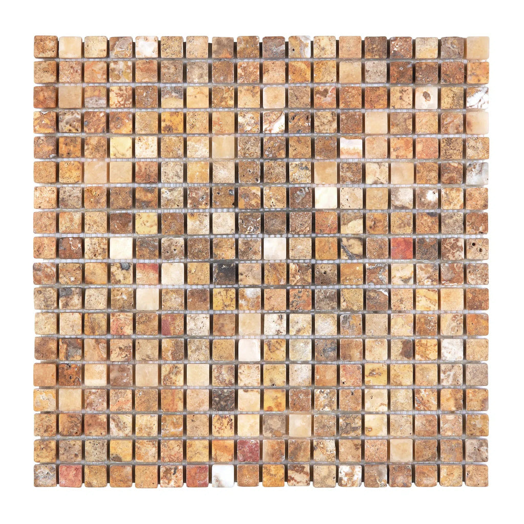 Scabos Travertine 5/8X5/8 Mosaic Tumbled