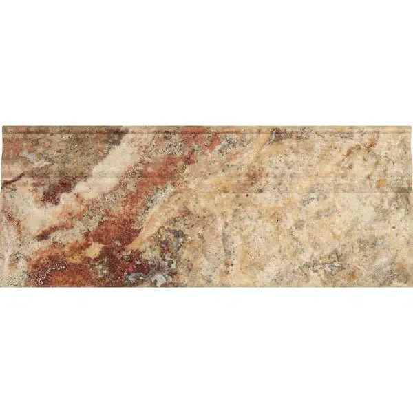 Scabos Travertine 5X12 Baseboard Trim Liner Honed - SurfacesGalore