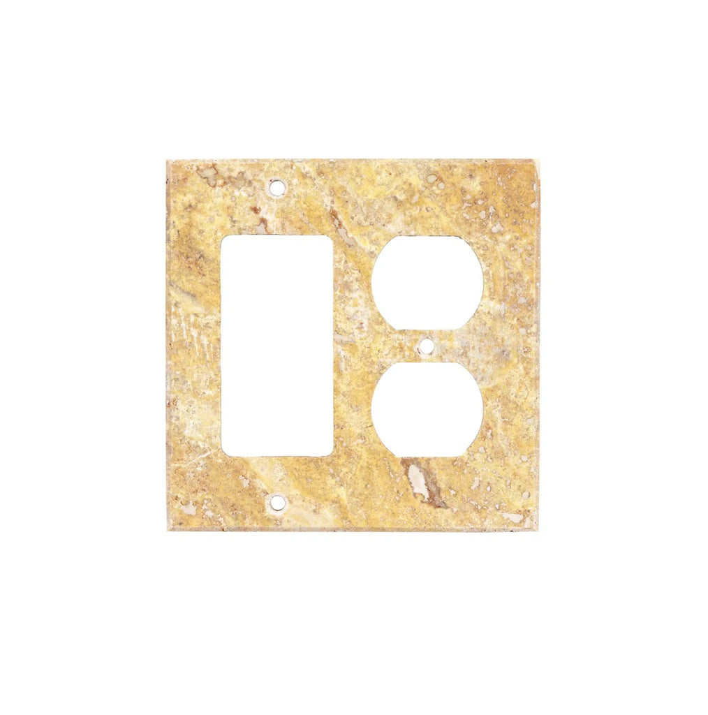 Scabos Travertine ROCKER - DUPLEX Switch Wall Plate/Cover Plate/Switch Plate