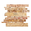 Scabos Travertine Random Strip Mosaic Honed - SurfacesGalore