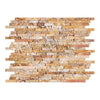 Scabos Travertine Random Strip Mosaic Tumbled