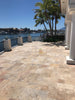 Scabos Travertine Random Strip Mosaic Tumbled