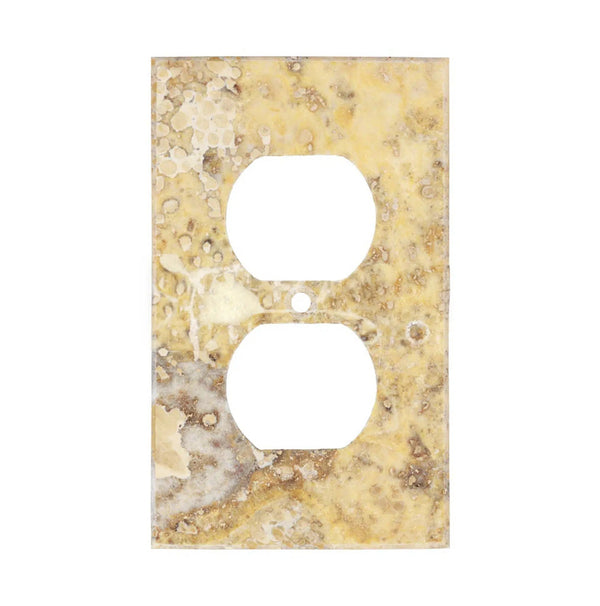 Scabos Travertine Single DUPLEX Plate Switch Wall Plate/Cover Plate/Switch Plate