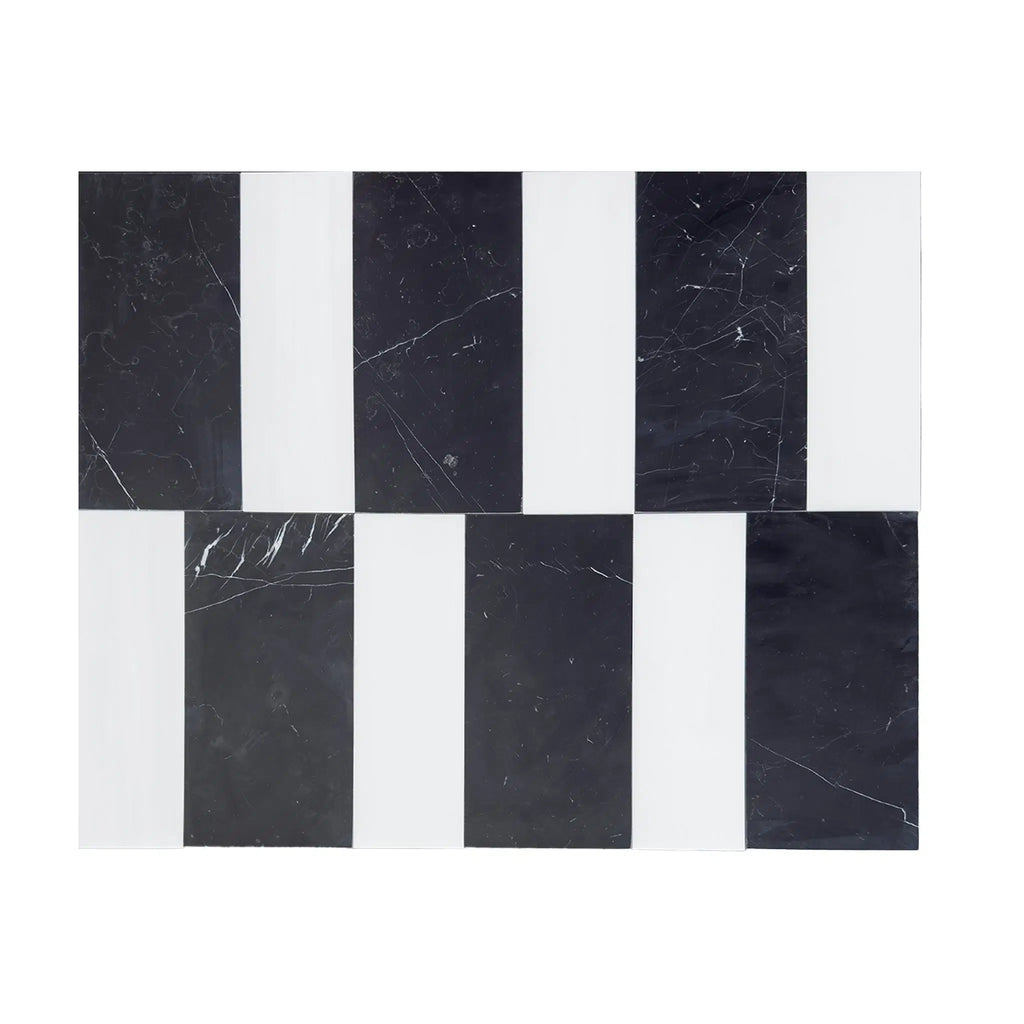 Bianco Dolomite 4X12 and Nero Marquina 6X12 Set