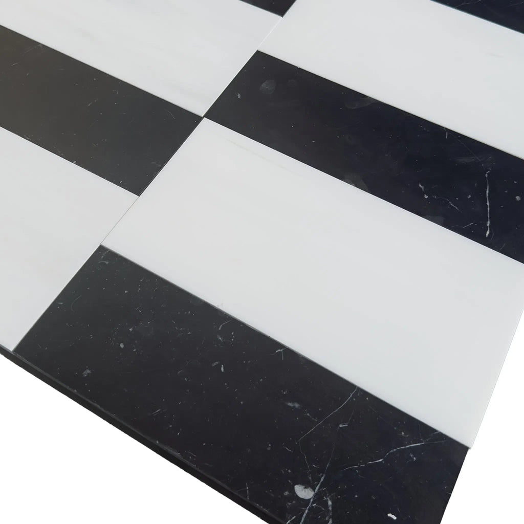 Bianco Dolomite 6X12 and Nero Marquina 4X12 Set