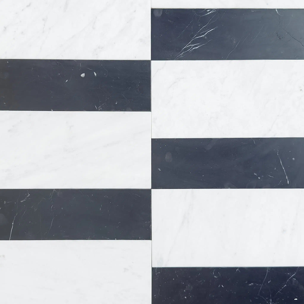 Carrara White 6X12 and Nero Marquina 4X12 Set