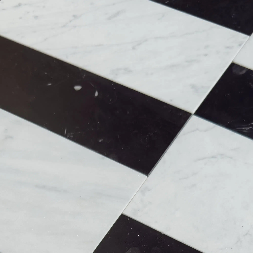 Carrara White 6X12 and Nero Marquina 4X12 Set