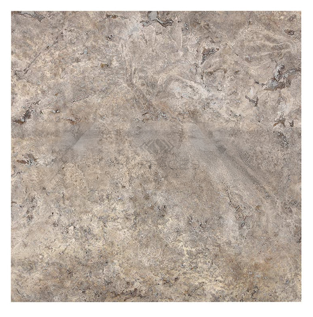 Silver (Gray) Travertine 12X12 Tile Filled and Honed - SurfacesGalore