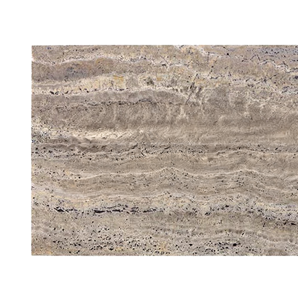 Silver (Gray) Travertine 12X24 Tile (Vein - Cut) Filled Honed - Polished - SurfacesGalorePolished