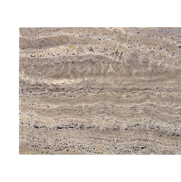 Silver (Gray) Travertine 12X24 Tile (Vein - Cut) Filled Honed - Polished - SurfacesGalorePolished