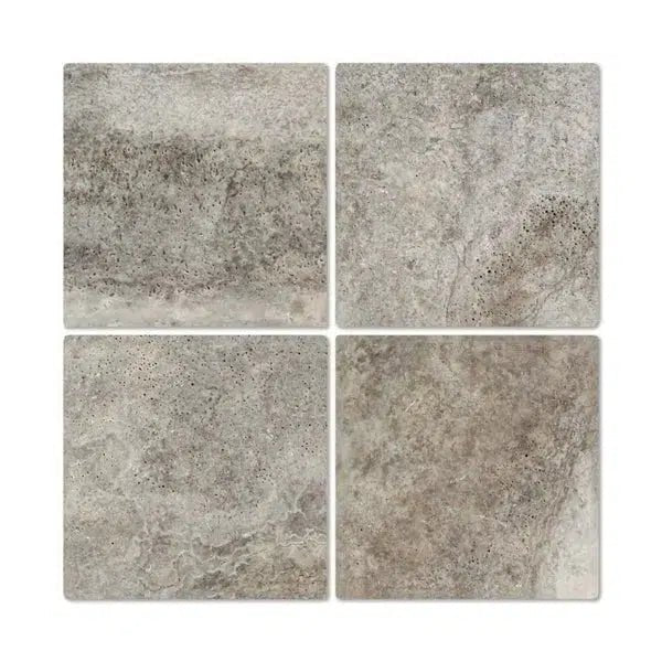 Silver (Gray) Travertine 16X16 Tumbled - SurfacesGalore