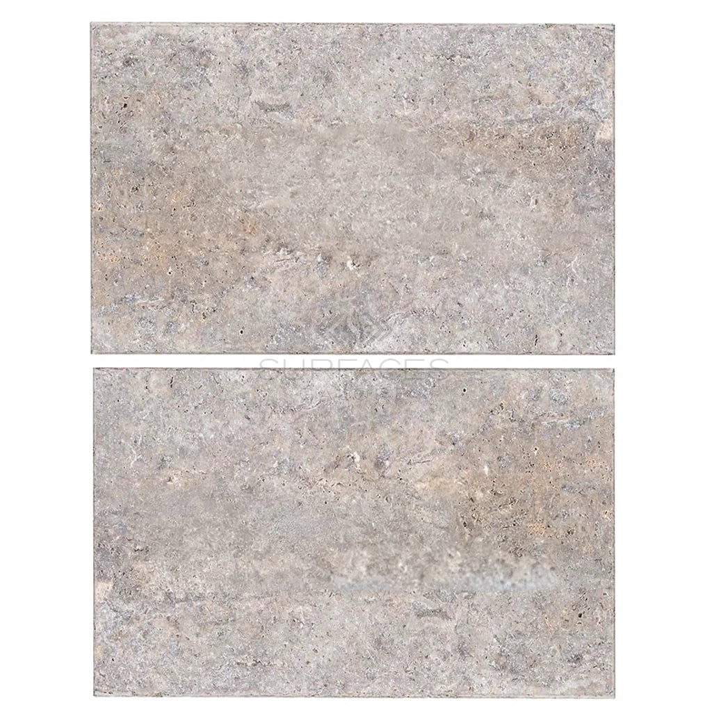 Silver (Gray) Travertine 16X24 Tile Tumbled - SurfacesGalore