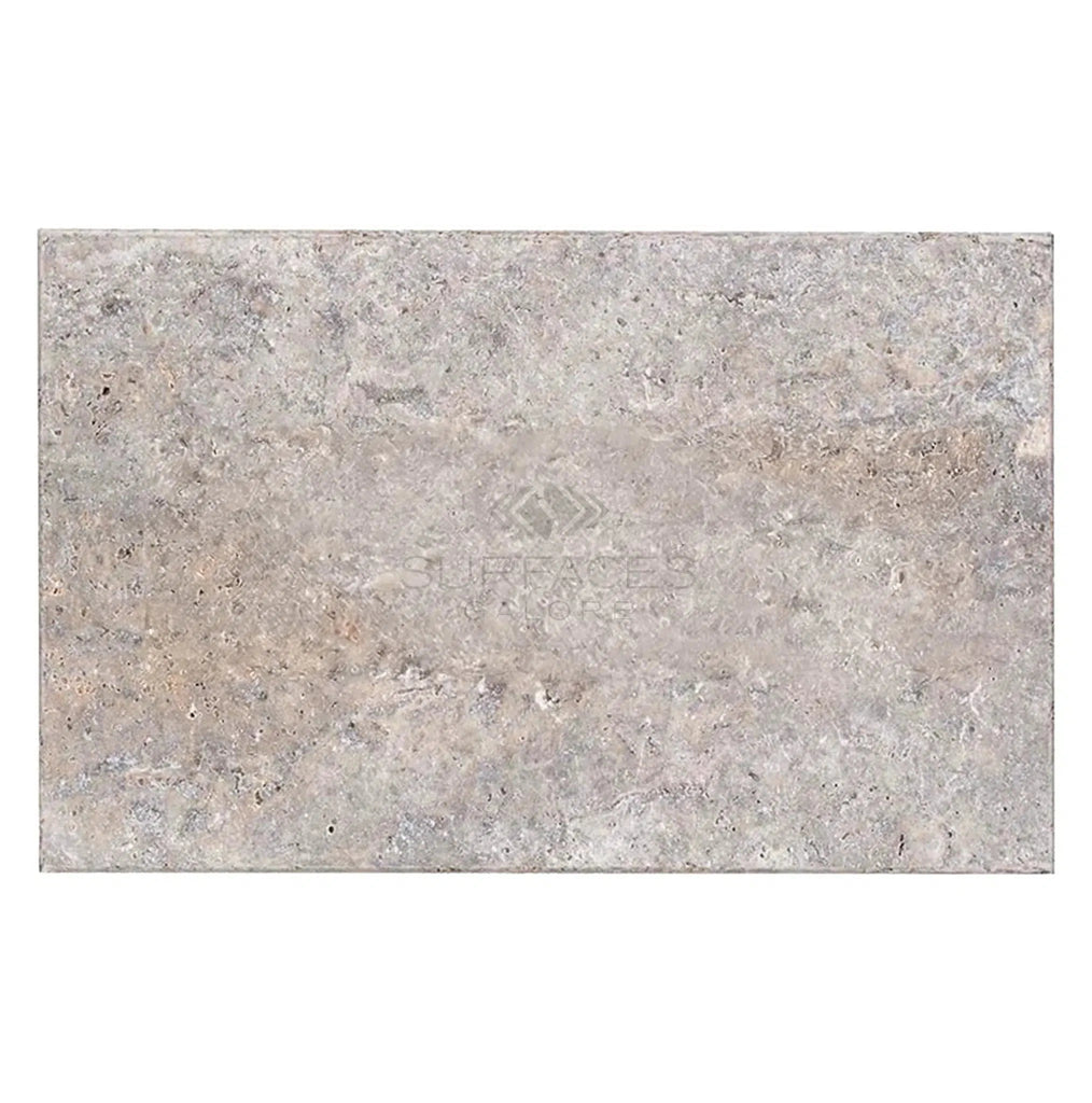 Silver (Gray) Travertine 16X24 Tile Unfilled / Brushed and Chiseled Edge