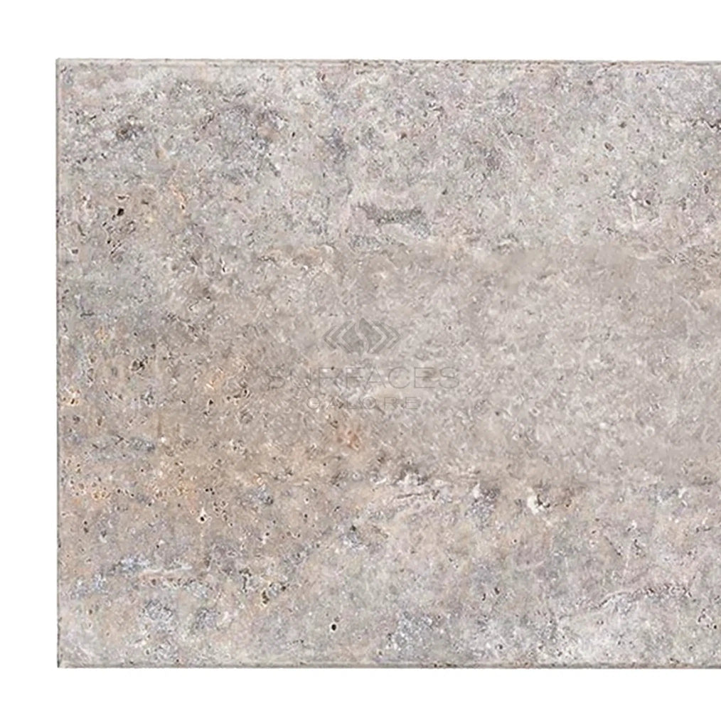 Silver (Gray) Travertine 16X24 Tile Unfilled / Brushed and Chiseled Edge