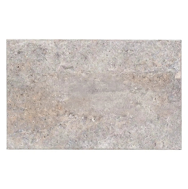 Silver (Gray) Travertine 16X24 Tile Unfilled / Brushed and Chiseled Edge