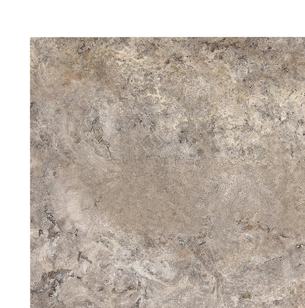 Silver (Gray) Travertine 18X18 Tile Filled and Honed - SurfacesGalore