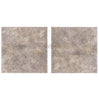 Silver (Gray) Travertine 18X18 Tile Unfilled / Brushed and Chiseled Edge - SurfacesGalore