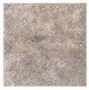 Silver (Gray) Travertine 18X18 Tile Unfilled / Brushed and Chiseled Edge