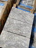 Silver (Gray) Travertine 1X2 Diamond / Rhomboid Mosaic Tile Tumbled