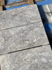 Silver (Gray) Travertine 1X2 Diamond / Rhomboid Mosaic Tile Tumbled