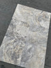 Silver (Gray) Travertine 1X2 Herringbone Mosaic Tile Tumbled