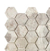 Silver (Gray) Travertine 2" Hexagon Mosaic Tile Tumbled