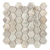 Silver (Gray) Travertine 2" Hexagon Mosaic Tile Tumbled