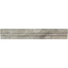 A SurfacesGalore Silver (Gray) Travertine 2X12 OG-1 Single-Step Chair Rail Trim Liner featuring a simple groove design in the middle and accented by silver-gray tones.