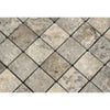 Silver (Gray) Travertine 2X2 Mosaic Tumbled - SurfacesGalore