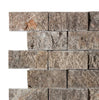 Silver (Gray) Travertine 2X4 Brick Mosaic Tile Split - Faced - SurfacesGalore