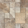 Silver (Gray) Travertine 3 - pcs. Mini - Pattern (Non - Interlocking) Tile Tumbled - SurfacesGalore