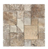 Silver (Gray) Travertine 3-pcs. Mini-Pattern (Non-Interlocking) Tile Tumbled