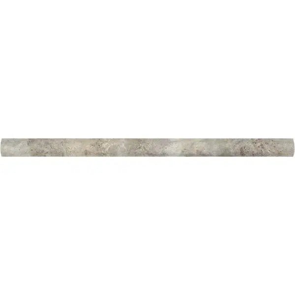 Silver (Gray) Travertine 3/4X12 Bullnose Liner - SurfacesGalore