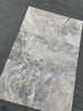 Silver (Gray) Travertine 5X12 Baseboard Liner Trim Honed