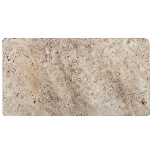 Silver (Gray) Travertine 8X16 Tumbled - SurfacesGalore