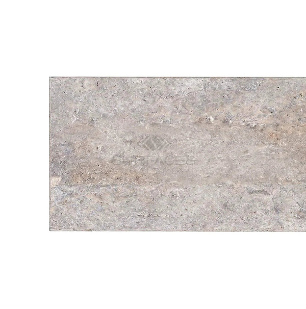 Silver (Gray) Travertine 8X16 Unfilled / Brushed and Chiseled Edge - SurfacesGalore