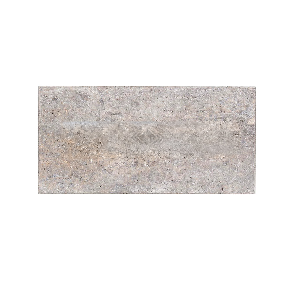 Silver (Gray) Travertine 8X16 Unfilled / Brushed and Chiseled Edge - SurfacesGalore