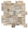 Silver (Gray) Travertine Micro-Pattern (Mini-Versailles) Tile Tumbled