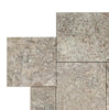 Silver (Gray) Travertine Versailles Pattern 3 cm Paver Tumbled - SurfacesGalore